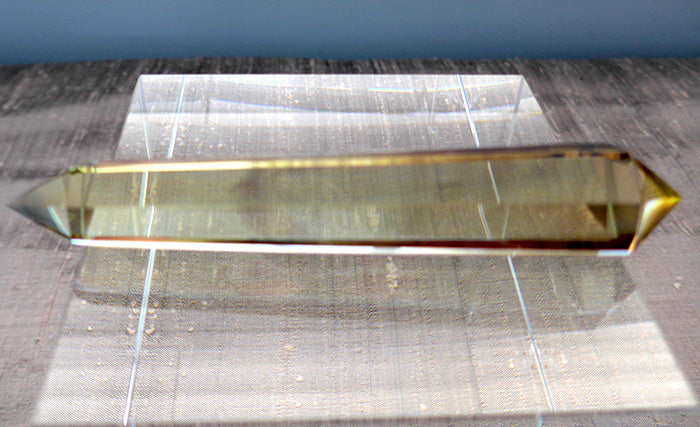 Slim Heptagonal Himalayan Phantom Citrine Vogel Wand by David Zhuang