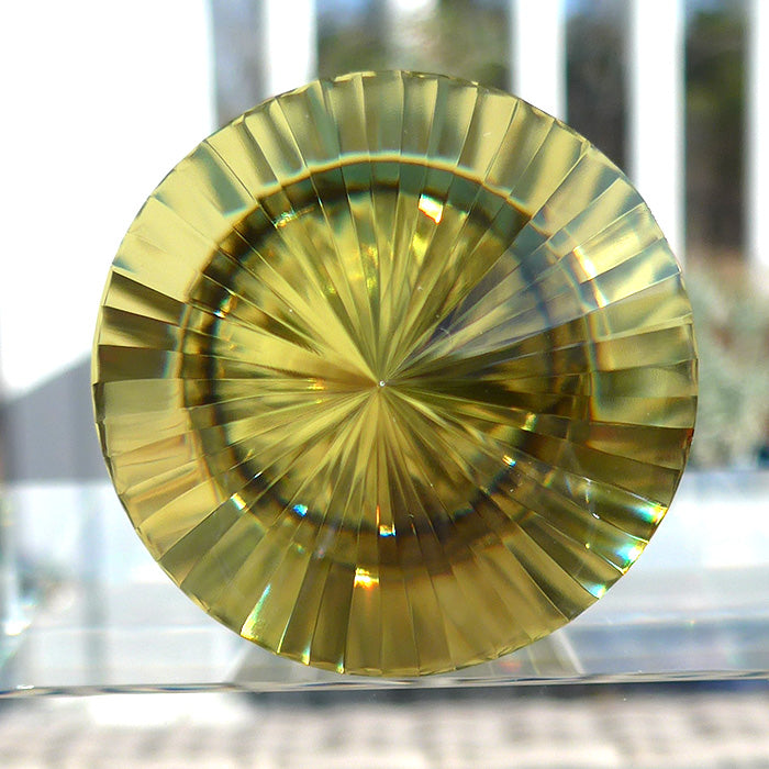 DOUBLE PRICE DROP: Fat 48 Facet Tibetan Citrine Vogel Wand by David Zhuang with Dark Zoning