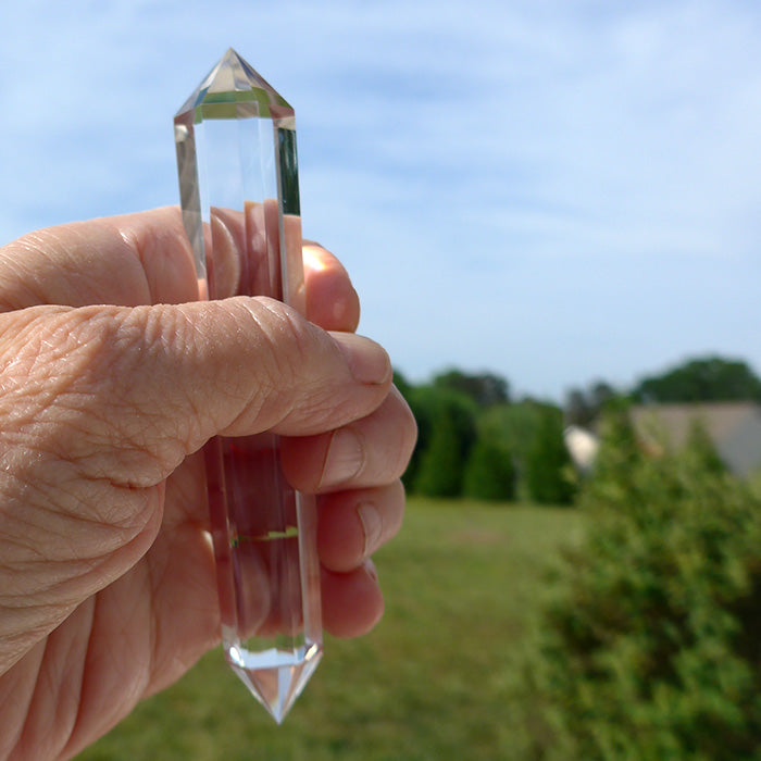Slender Heptagonal Himalayan Quartz Vogel Wand by David Zhuang