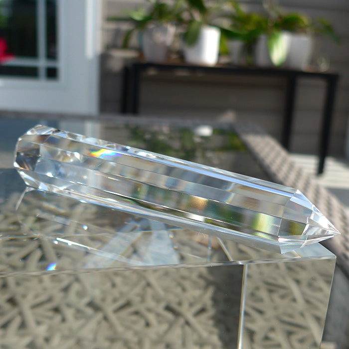 Slender Heptagonal Himalayan Quartz Vogel Wand by David Zhuang