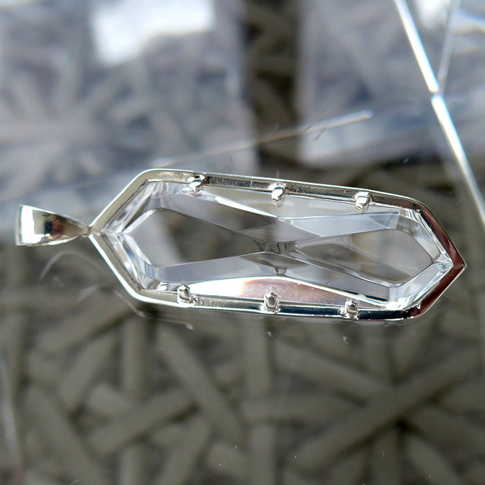 Clear Lemurian Quartz Infinite Energy Pendant Wand by Kings Amao