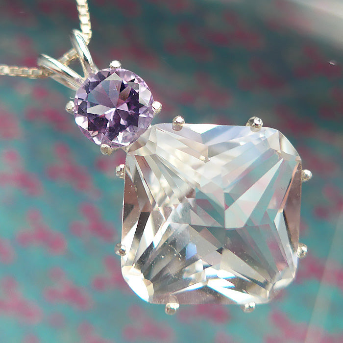 Clear Quartz Magician Stone with Amethyst Crown