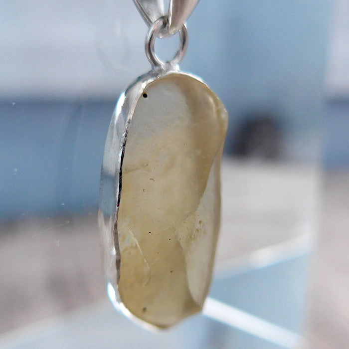 Curvaceous Translucent Libyan Desert Glass Pendant