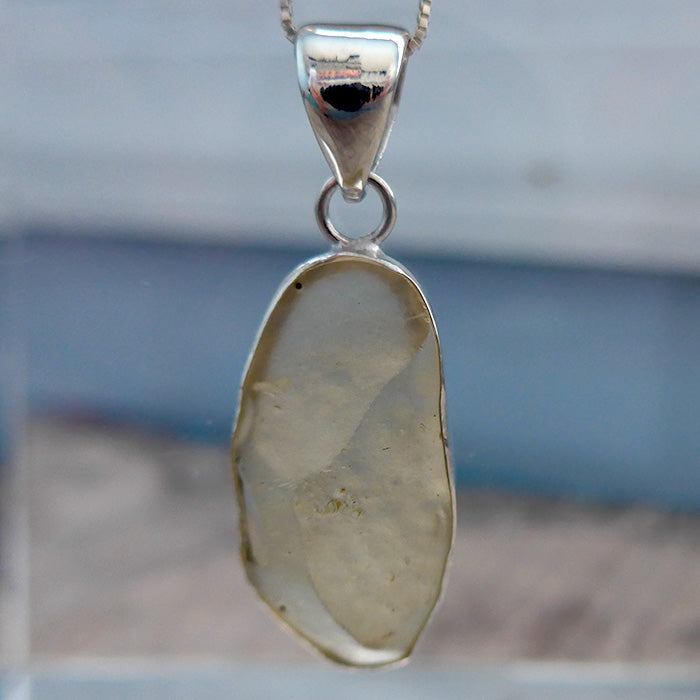 Curvaceous Translucent Libyan Desert Glass Pendant