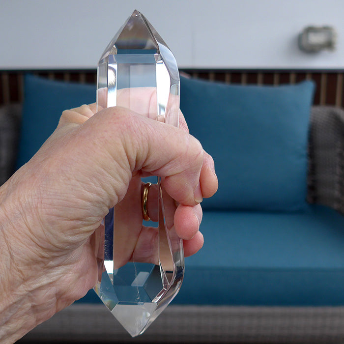 Curved Natural Optical Quartz Energy Wand by Lawrence Stoller