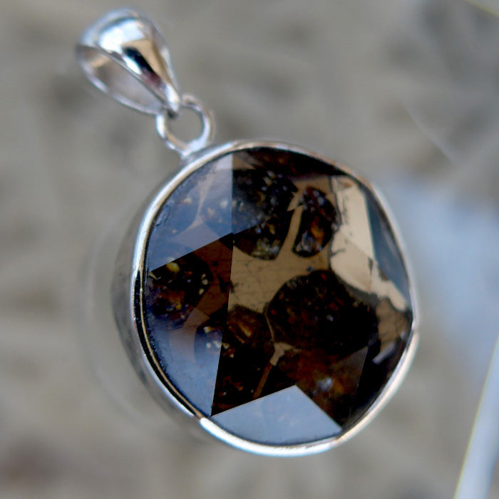 Petite Double Sided Pallasite Star of David Pendant