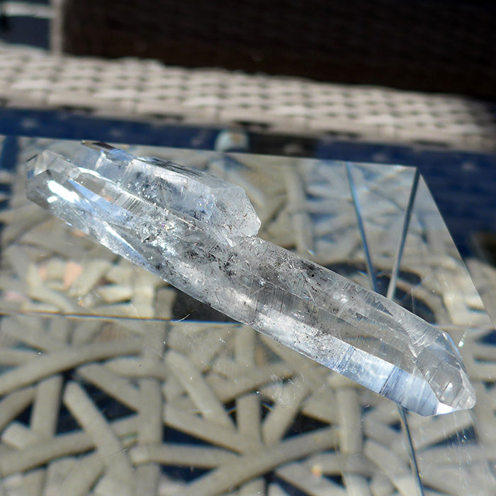 Diamond Pane Tibetan Quartz DT Twin Point with Chlorite