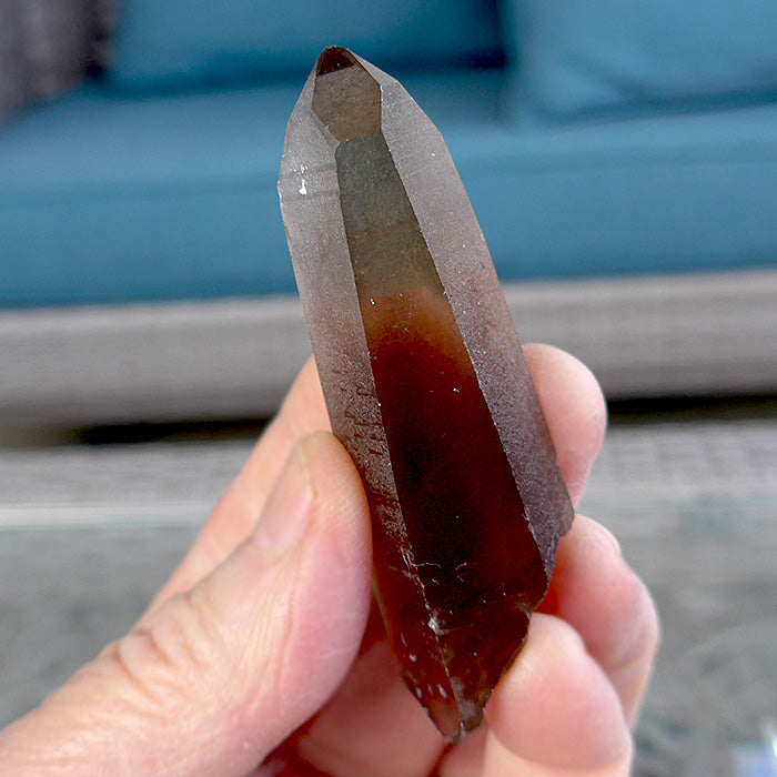 Unpolished Shadow Lemurian Laser Wand with Temple Markings