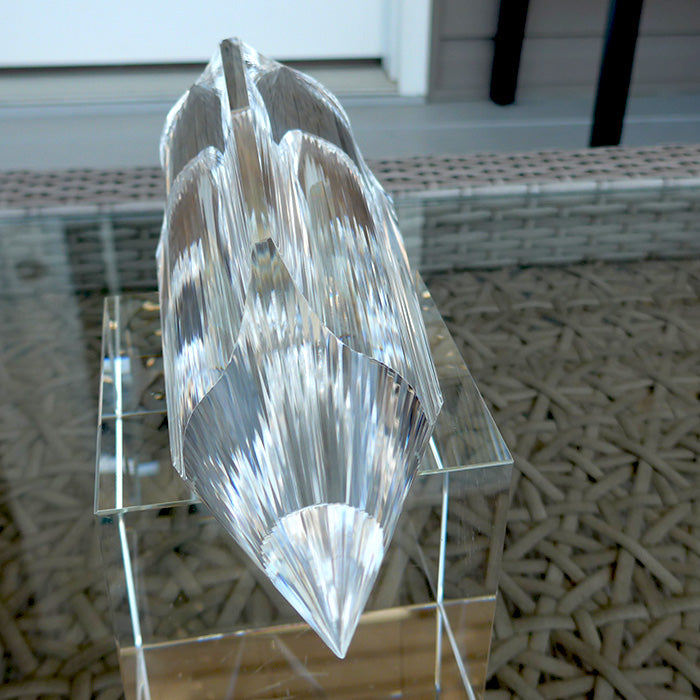 COLLECTOR'S ITEM: Giant Triangular 3 Convex Channel 6 Gate Master Cut 72 Facet Golden Dolphin Osiris Vogel Healing Wand by Ray Pinto