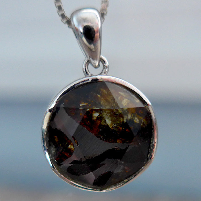 Double Sided Star of David Pallasite Pendant