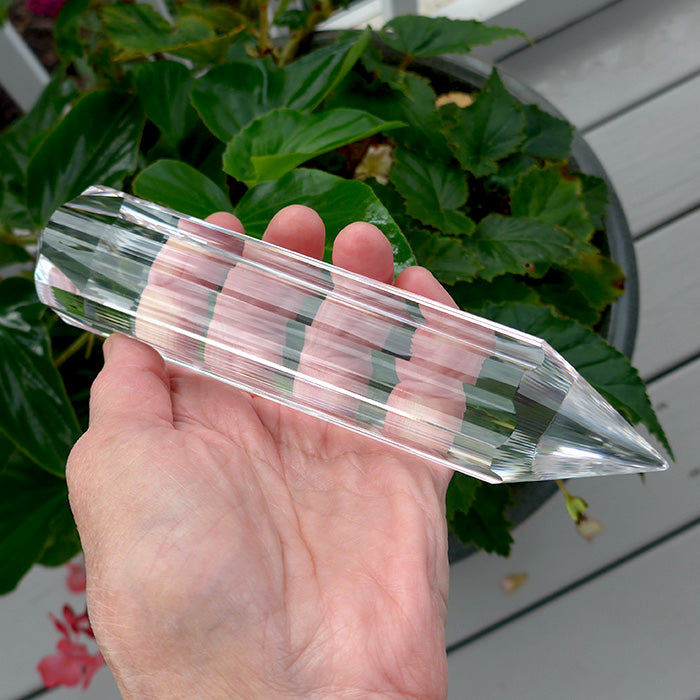 Collector's Item: Long Slender 6 Gate 108 Facet Dream Vogel Crystal Healing Wand by Ray Pinto