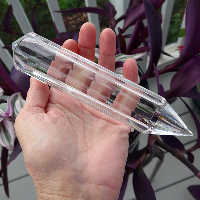 Collector's Item: Long Slender 6 Gate 108 Facet Dream Vogel Crystal Healing Wand by Ray Pinto
