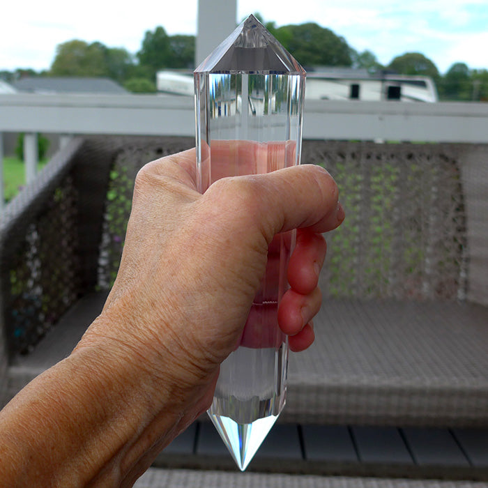 Collector's Item: Long Slender 6 Gate 108 Facet Dream Vogel Crystal Healing Wand by Ray Pinto