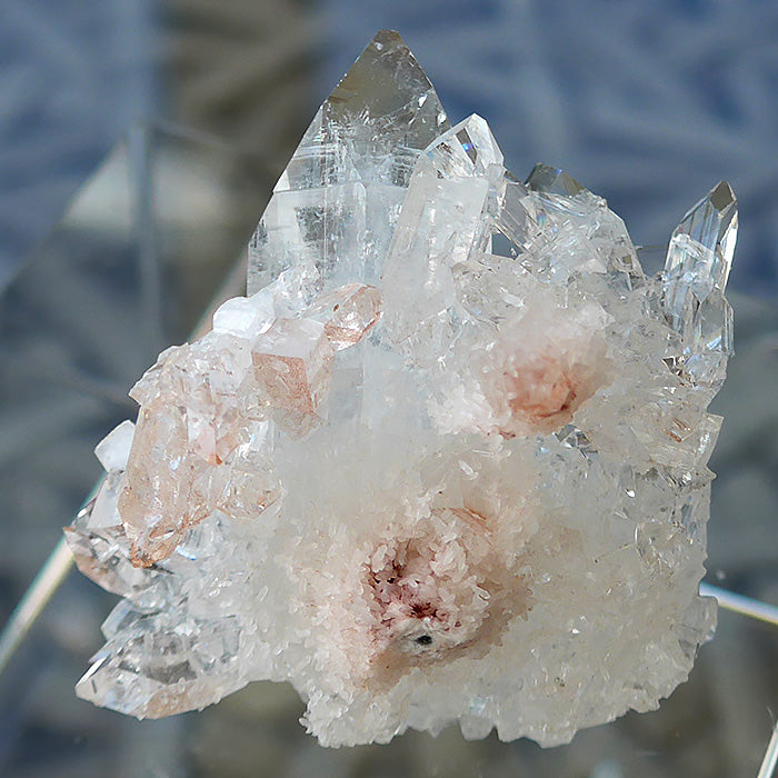 Gem Apophyllite Cluster with Big Pyramid and Rainbows