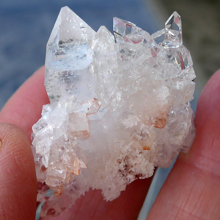Gem Apophyllite Cluster with Big Pyramid and Rainbows