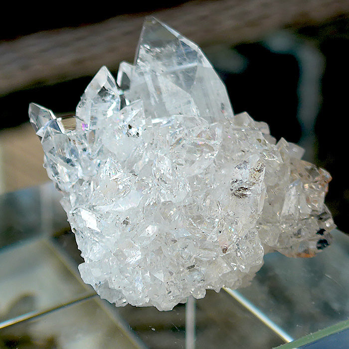 Gem Apophyllite Cluster with Big Pyramid and Rainbows