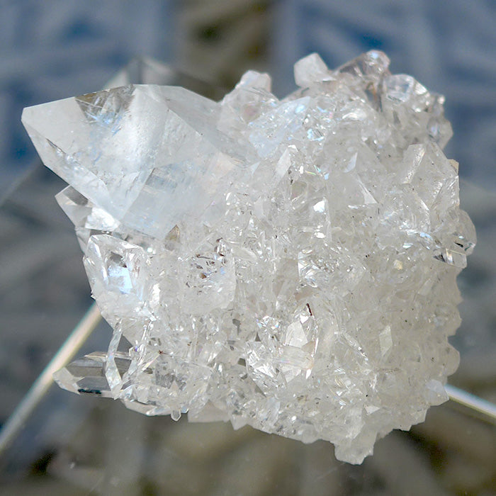 Gem Apophyllite Cluster with Big Pyramid and Rainbows