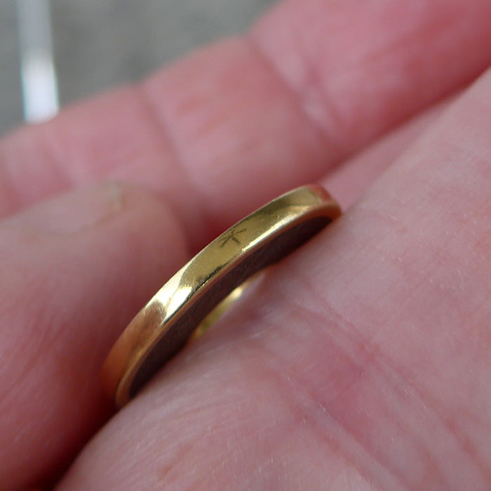 Gibeon Meteorite Donut Pendant in Gold Setting