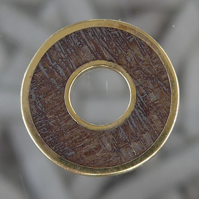 Gibeon Meteorite Donut Pendant in Gold Setting
