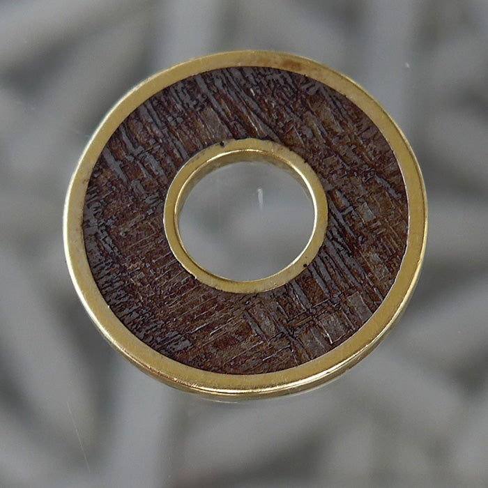 Gibeon Meteorite Donut Pendant in Gold Setting