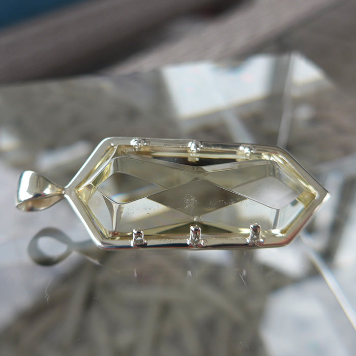 Golden Zambian Citrine Infinite Energy Pendant Wand by Kings Amao