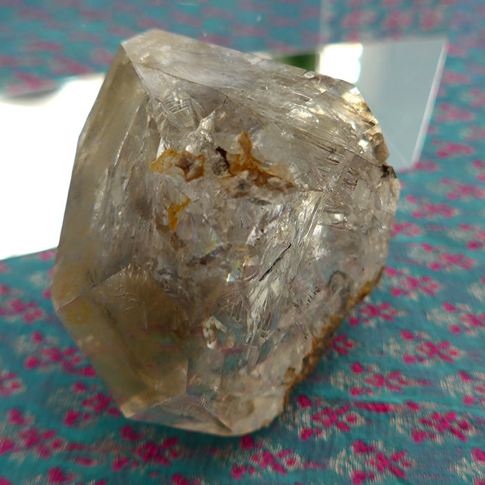 Golden Glow Clear Herkimer Diamond with Rainbow