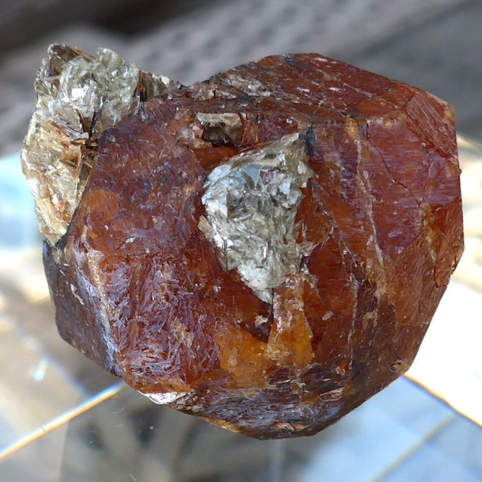 Giant Orange Spessartine Garnet with Braunite on Matrix