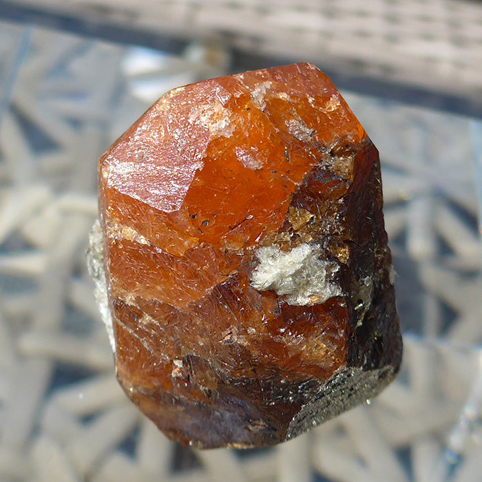 Giant Orange Spessartine Garnet with Braunite on Matrix