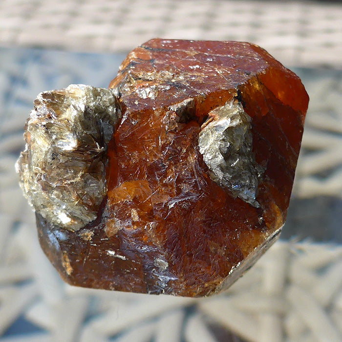 Giant Orange Spessartine Garnet with Braunite on Matrix