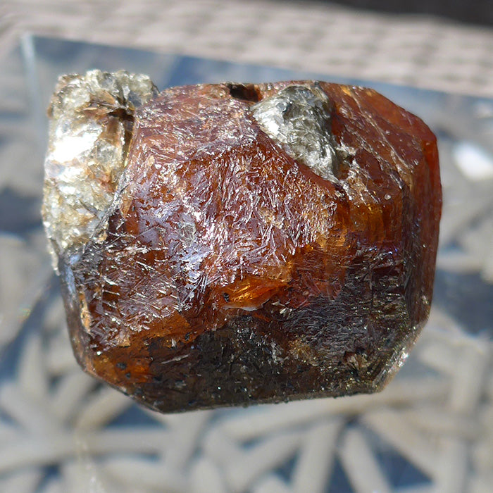 Giant Orange Spessartine Garnet with Braunite on Matrix