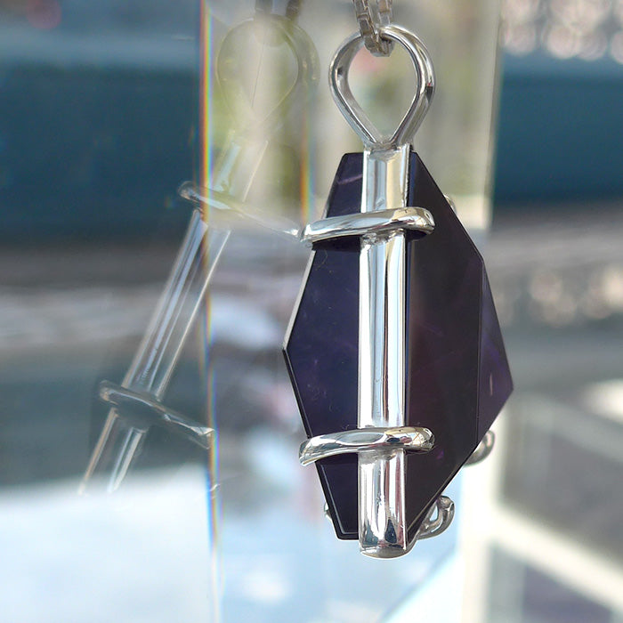 King Size Amethyst Non Tarnishing Star of David Pendant by Kings Amao