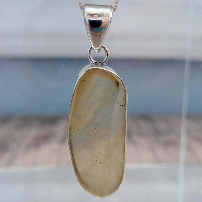 Elongated Freeform Libyan Desert Glass Pendant