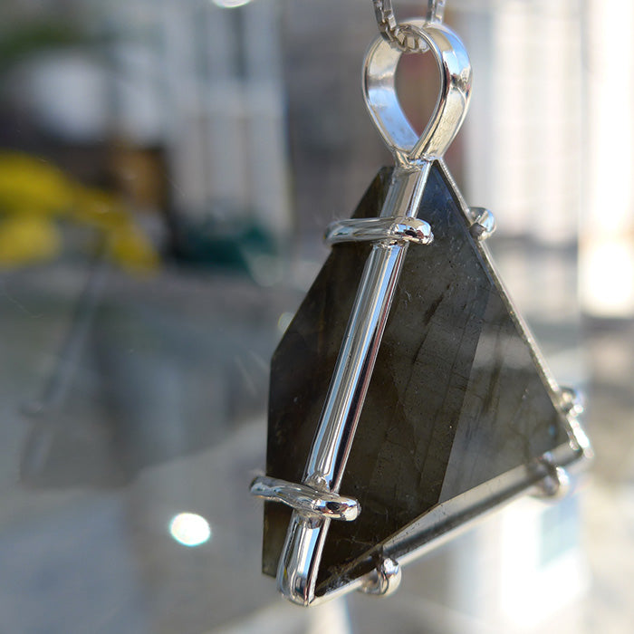 King Size Non-Tarnishing Labradorite Star of David by Kings Amao