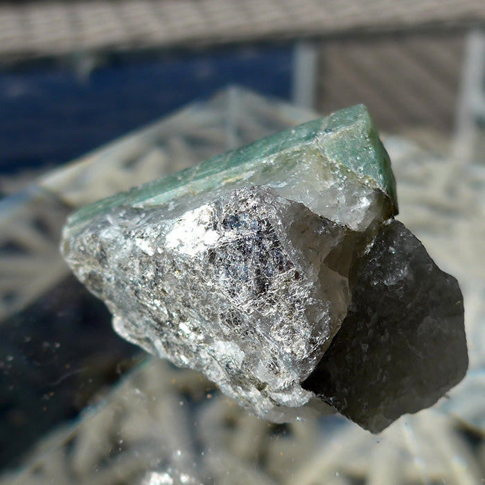 Large Emerald Rod in Quartz Matrix