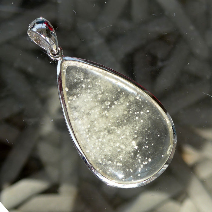 Large Libyan Desert Glass Teardrop Cabochon Pendant