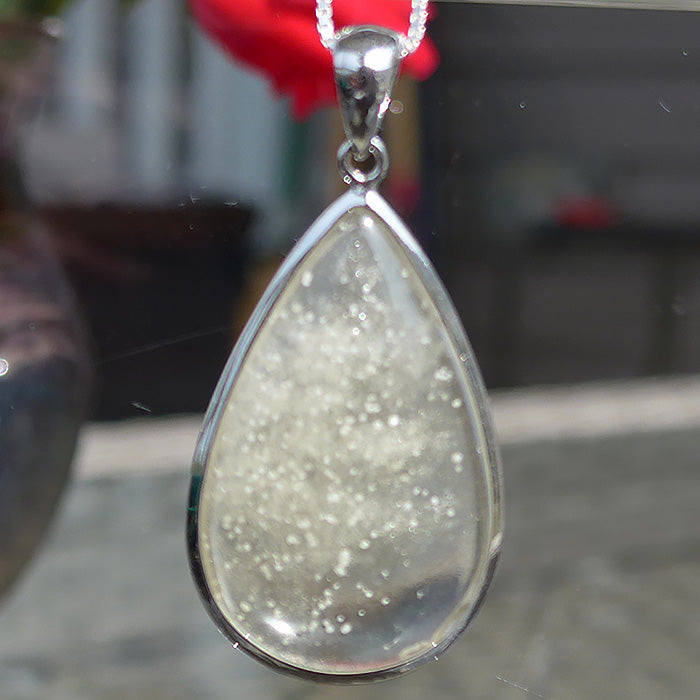 Large Libyan Desert Glass Teardrop Cabochon Pendant