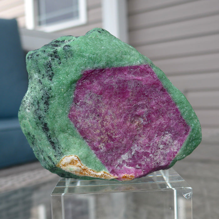 Large Stunning Ruby in Zoisite Standing Altar