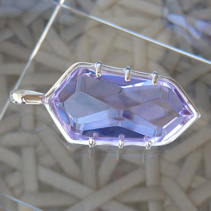 Trichroic Lavender Quartz Infinite Energy Pendant Wand by Kings Amao