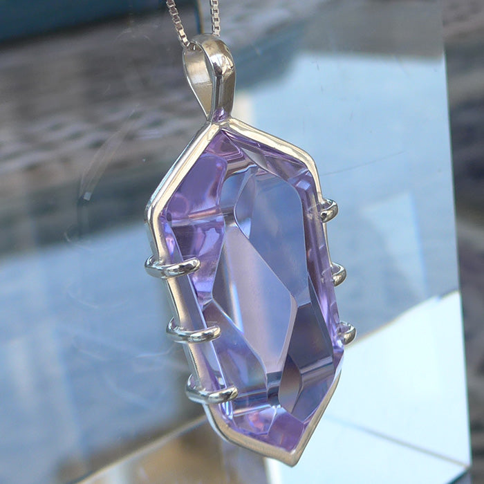 Trichroic Lavender Quartz Infinite Energy Pendant Wand by Kings Amao