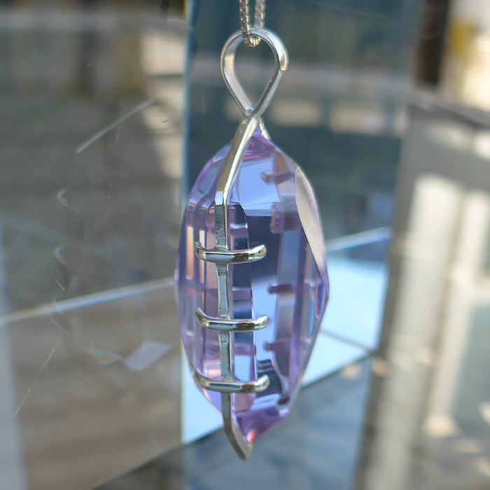 Trichroic Lavender Quartz Infinite Energy Pendant Wand by Kings Amao