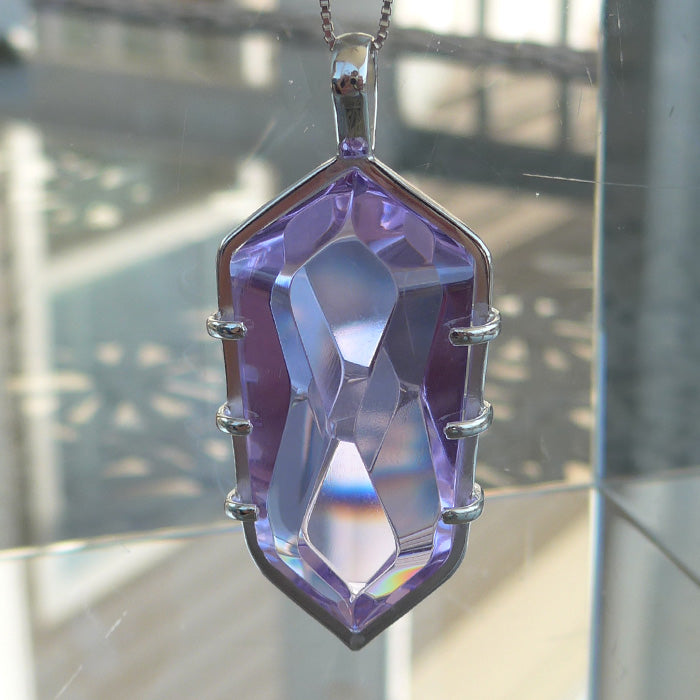 Trichroic Lavender Quartz Infinite Energy Pendant Wand by Kings Amao
