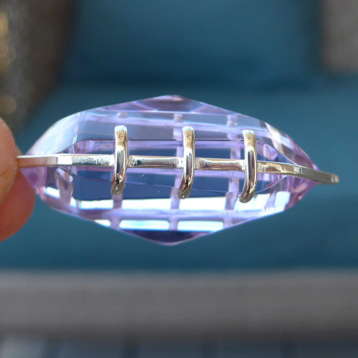 Trichroic Lavender Quartz Infinite Energy Pendant Wand by Kings Amao