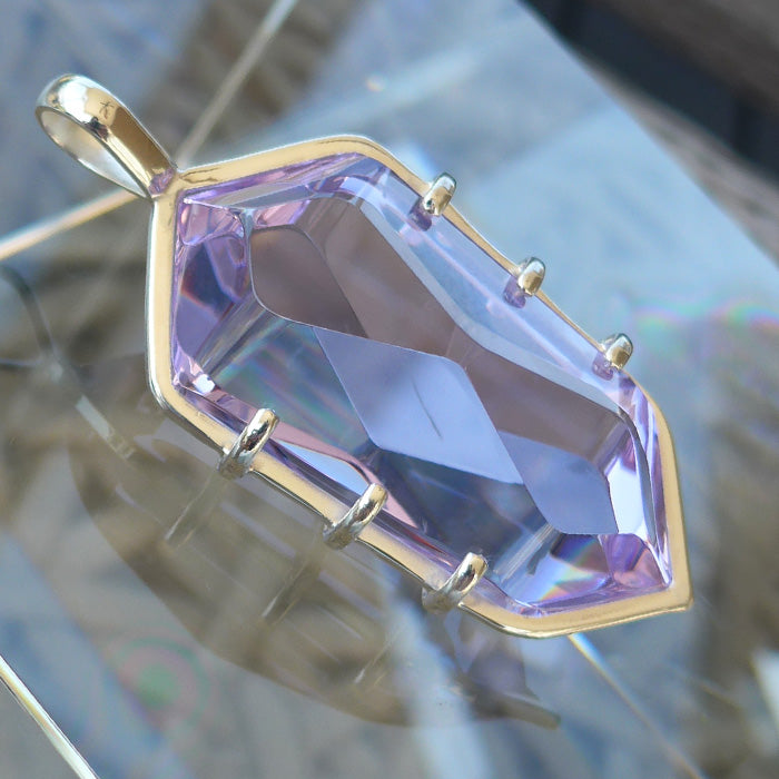 Trichroic Lavender Quartz Infinite Energy Pendant Wand by Kings Amao