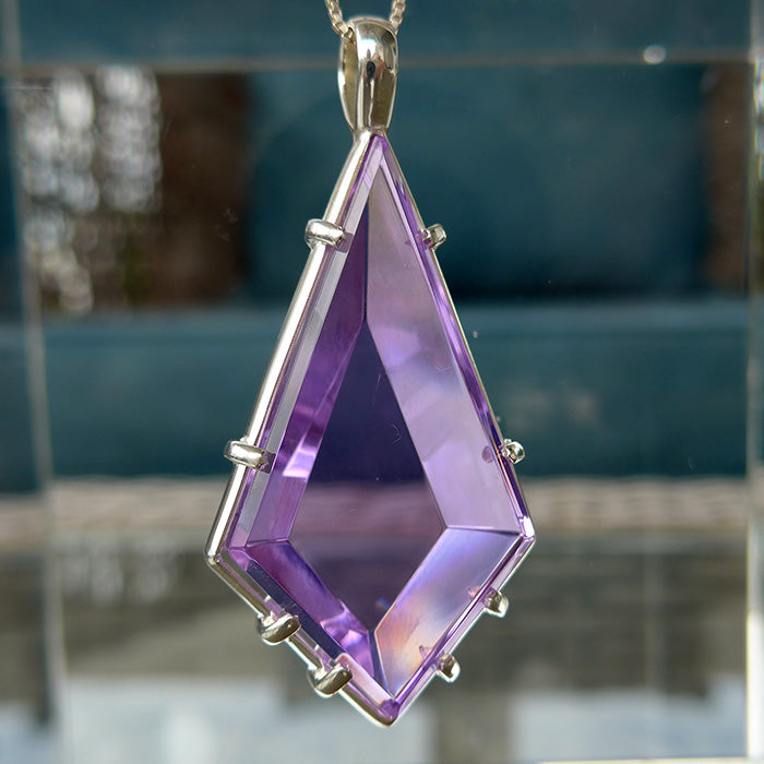 Jumbo Magenta Quartz Guardian Flame Pendant by Kings Amao