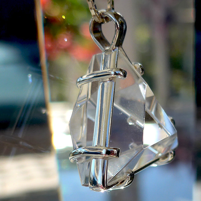 Non Tarnishing Lemurian Quartz Star of David Pendant by Kings Amao