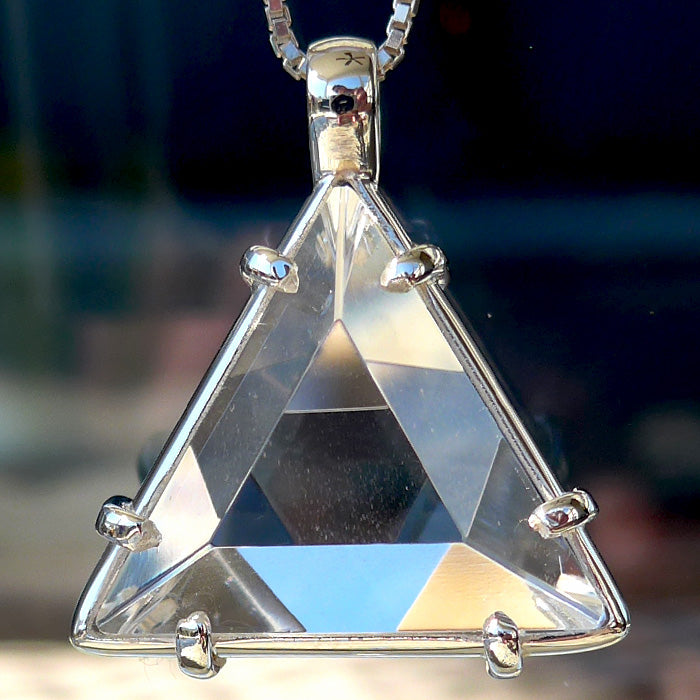 Non Tarnishing Lemurian Quartz Star of David Pendant by Kings Amao