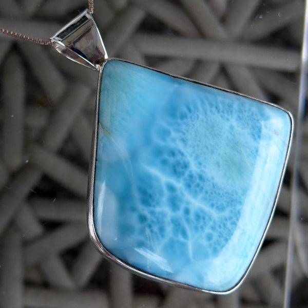 Larimar Medicine Shield Pendant