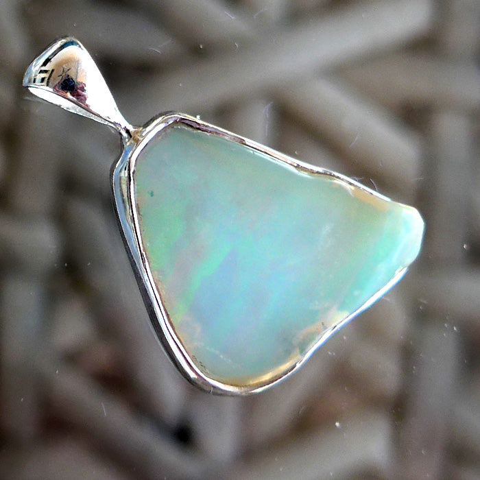 Multicolored Ethiopian Opal Triangular Pendant