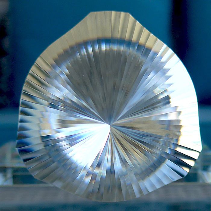 Triangular 3 Convex Channel 6 Gate Master Cut 72 Facet Golden Dolphin Osiris Vogel Phi Crystal Healing Wand