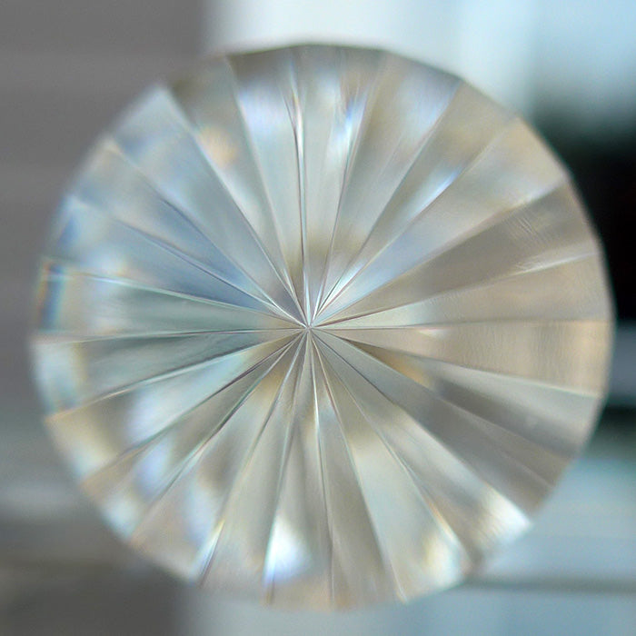 24 Sided Pale Himalayan Citrine Vogel Wand with Blue Rutile Cloud by David Zhuang